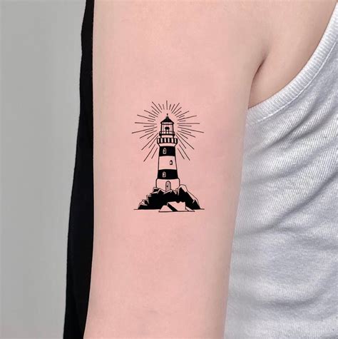 black traditional lighthouse tattoo|lighthouse tattoo minimalist.